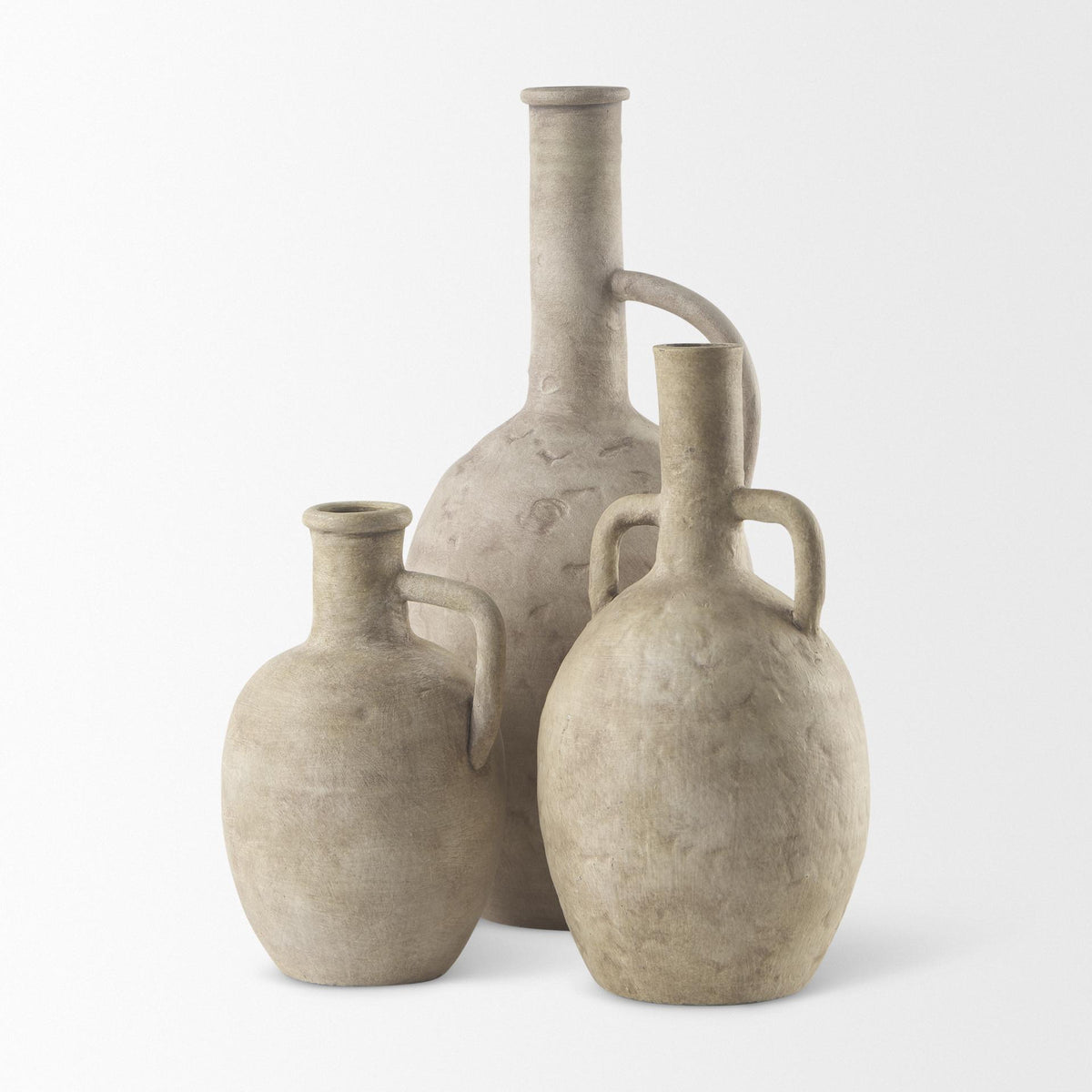 Mercana Zenni 6.1L x 6.1W x 12.0H Warm Beige Ceramic Vase