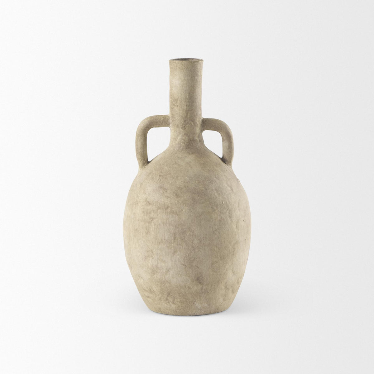 Mercana Zenni 6.1L x 6.1W x 12.0H Warm Beige Ceramic Vase