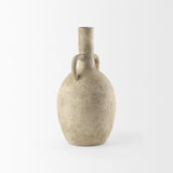Mercana Zenni 6.1L x 6.1W x 12.0H Warm Beige Ceramic Vase