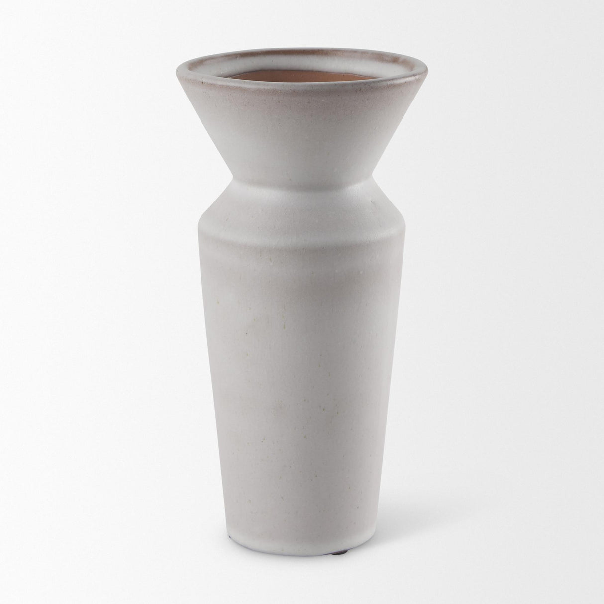Mercana Esme 4.5L x 4.5W x 10.4H Whitewashed Ceramic Vase