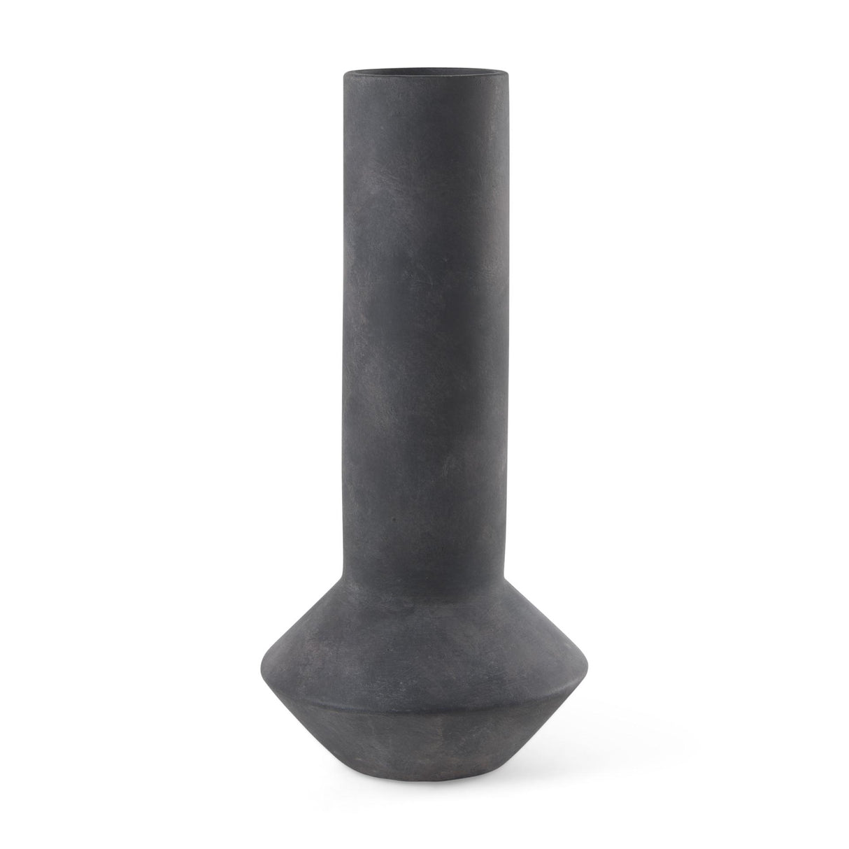 Mercana Esme 7.1L x 7.1W x 15.0H Dark Gray Ceramic Vase