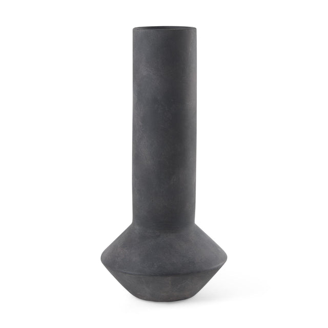 Mercana Esme 7.1L x 7.1W x 15.0H Dark Gray Ceramic Vase
