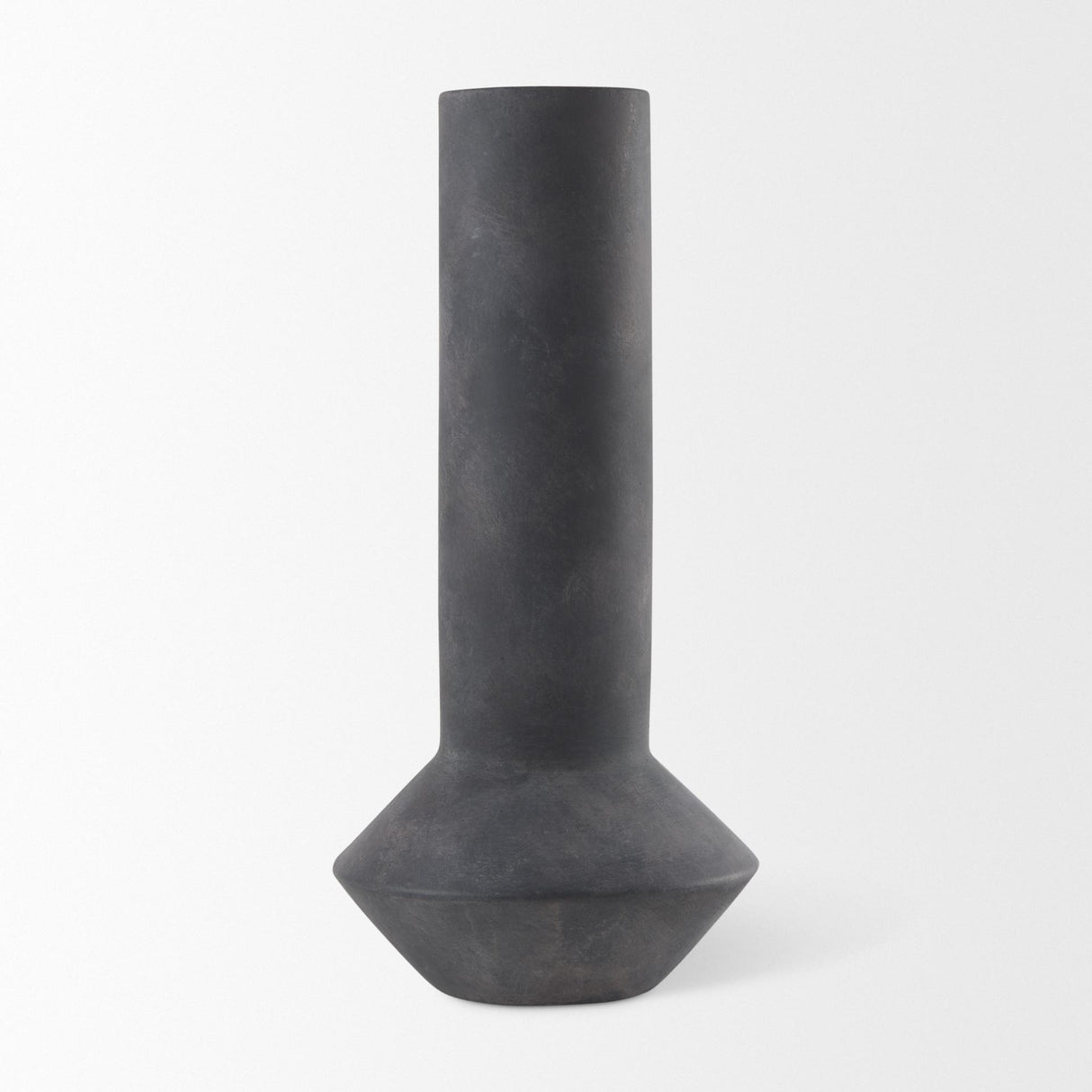 Mercana Esme 7.1L x 7.1W x 15.0H Dark Gray Ceramic Vase