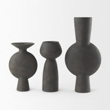 Mercana Kaz 6.7L x 5.5W x 11.2H Earthy Brown Ceramic Vase