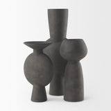 Mercana Kaz 6.7L x 5.5W x 11.2H Earthy Brown Ceramic Vase