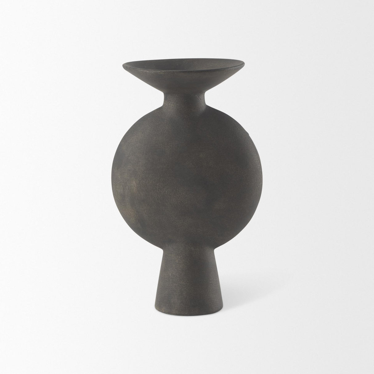Mercana Kaz 6.7L x 5.5W x 11.2H Earthy Brown Ceramic Vase