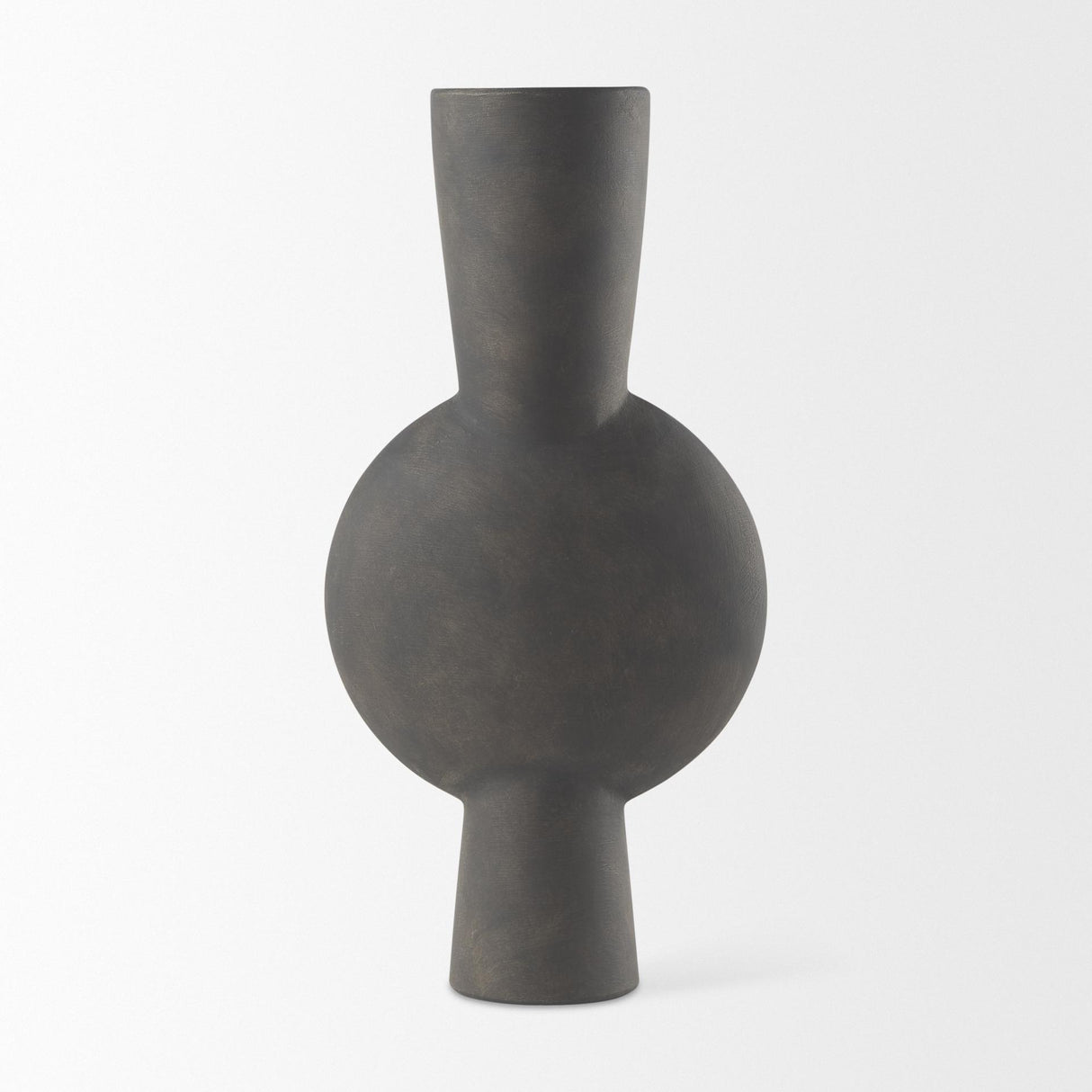 Mercana Kaz 8.3L x 3.9W x 16.7H Earthy Brown Ceramic Vase