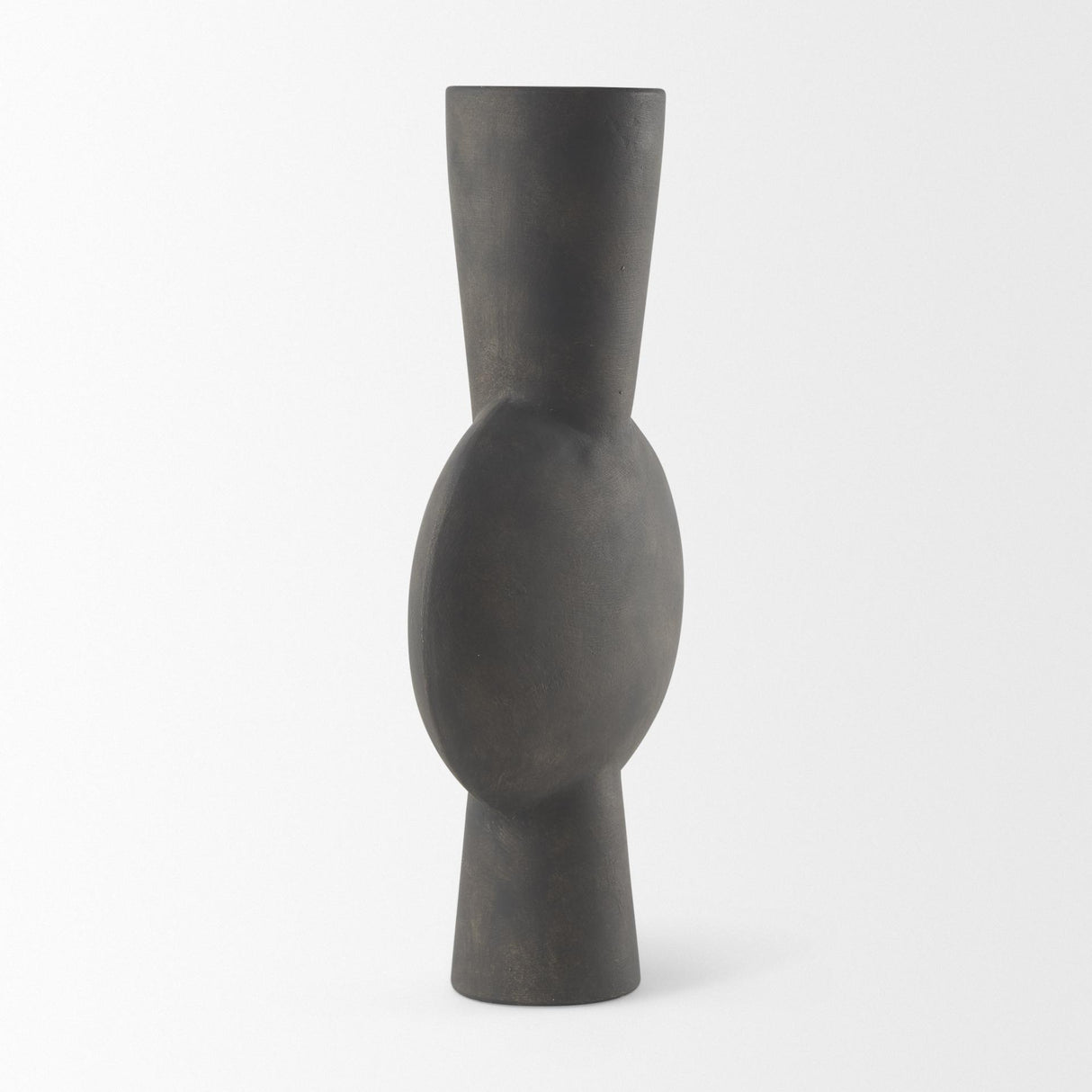 Mercana Kaz 8.3L x 3.9W x 16.7H Earthy Brown Ceramic Vase