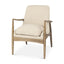 Mercana Westan Cream Boucle Fabric W/Light Brown Wood Accent Chair