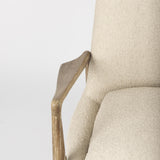 Mercana Westan Cream Boucle Fabric W/Light Brown Wood Accent Chair