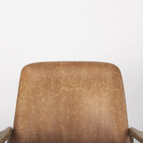 Mercana Westan Cognac Faux Leather W/Medium Brown Wood Accent Chair