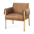 Mercana Ashton Brown Leather w/ Light Wood Accent Chair