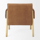 Mercana Ashton Brown Leather w/ Light Wood Accent Chair