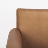 Mercana Ashton Brown Leather w/ Light Wood Accent Chair