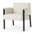 Mercana Ashton Beige Twill Fabric w/ Black Wood Accent Chair