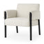 Mercana Ashton Beige Twill Fabric w/ Black Wood Accent Chair