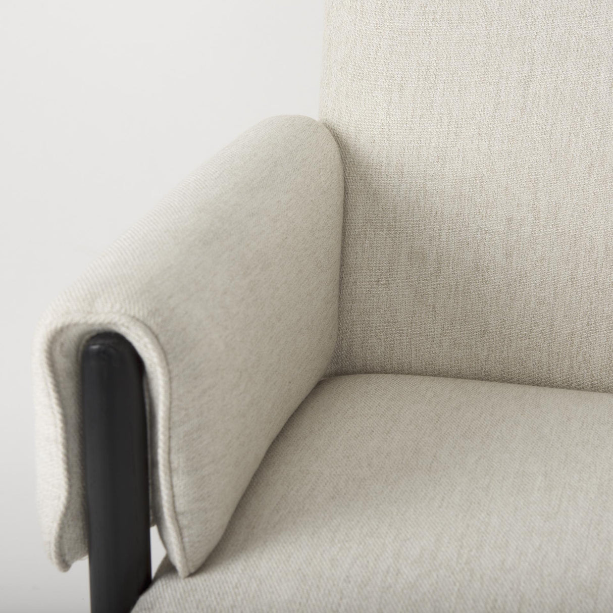 Mercana Ashton Beige Twill Fabric w/ Black Wood Accent Chair