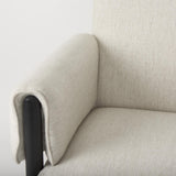 Mercana Ashton Beige Twill Fabric w/ Black Wood Accent Chair
