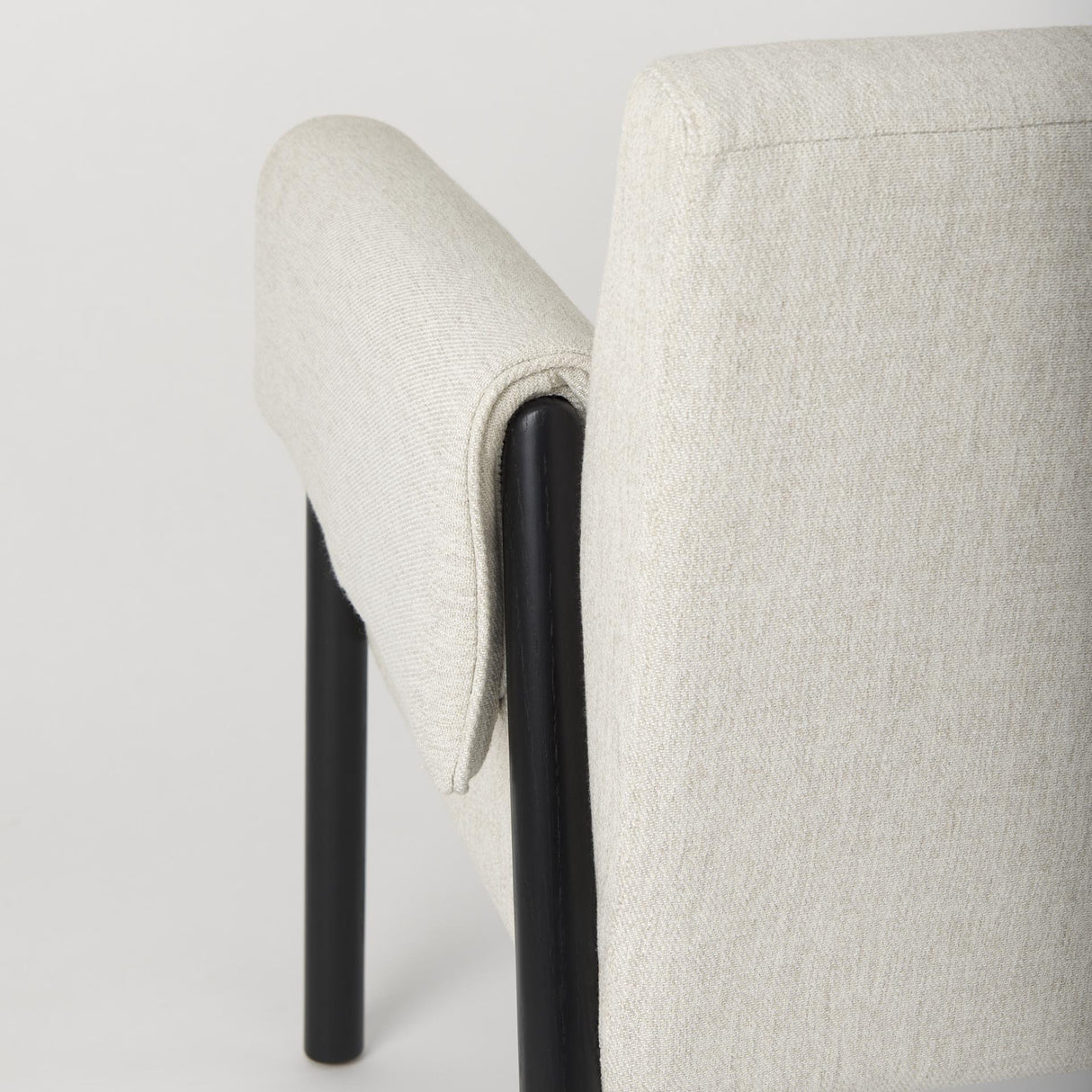 Mercana Ashton Beige Twill Fabric w/ Black Wood Accent Chair