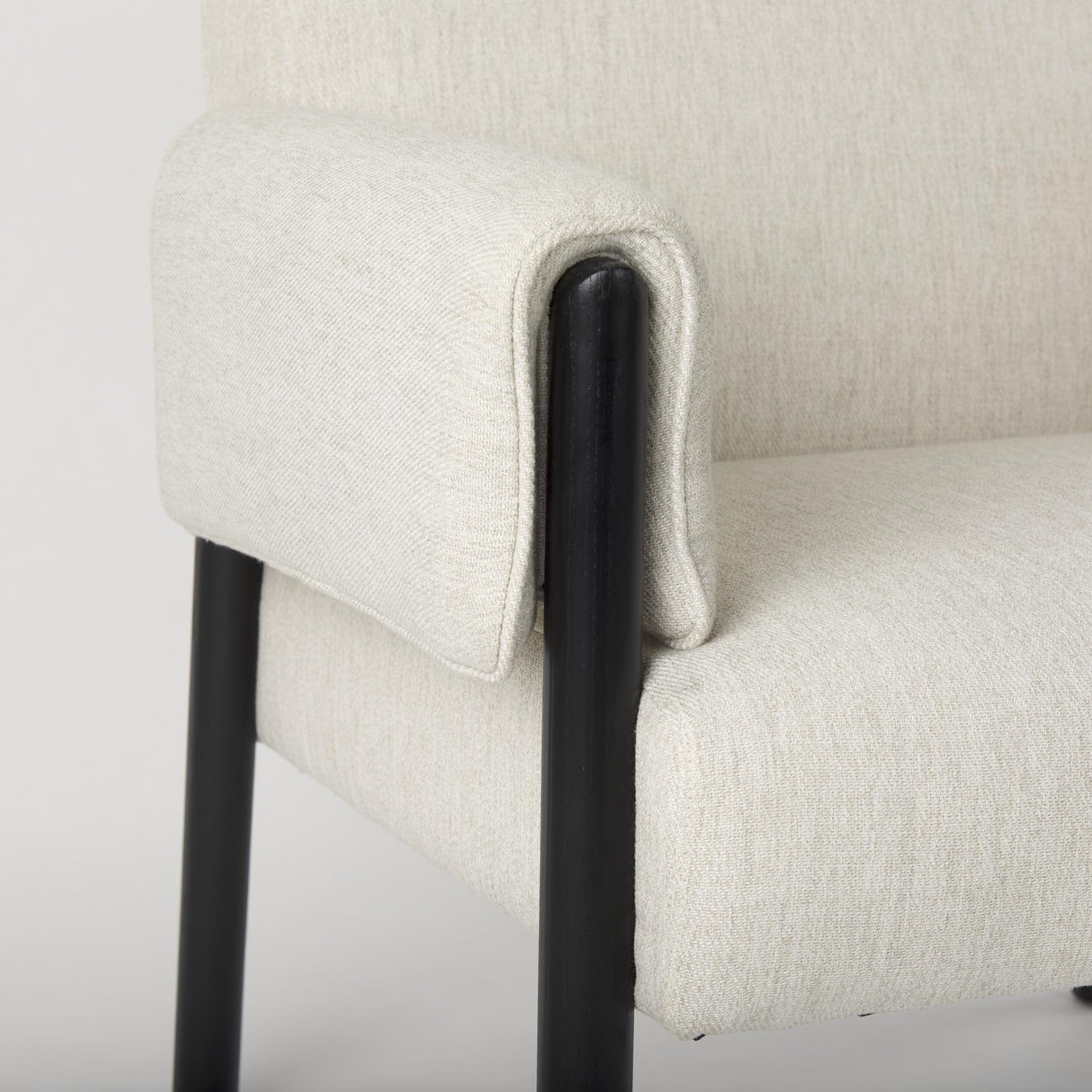 Mercana Ashton Beige Twill Fabric w/ Black Wood Accent Chair