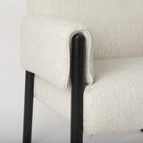 Mercana Ashton Beige Twill Fabric w/ Black Wood Accent Chair