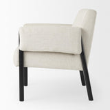 Mercana Ashton Beige Twill Fabric w/ Black Wood Accent Chair