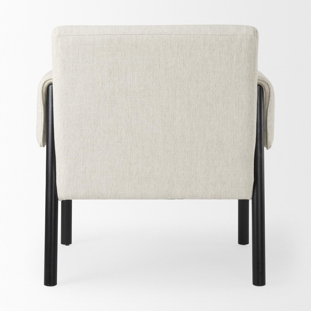 Mercana Ashton Beige Twill Fabric w/ Black Wood Accent Chair