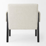 Mercana Ashton Beige Twill Fabric w/ Black Wood Accent Chair