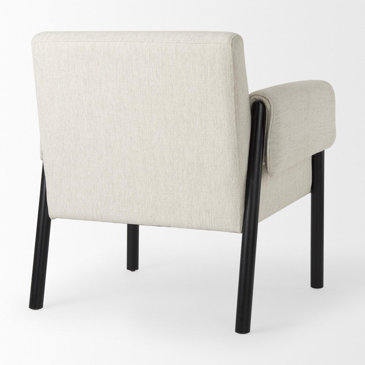Mercana Ashton Beige Twill Fabric w/ Black Wood Accent Chair