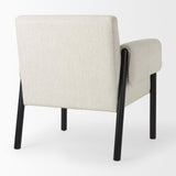 Mercana Ashton Beige Twill Fabric w/ Black Wood Accent Chair