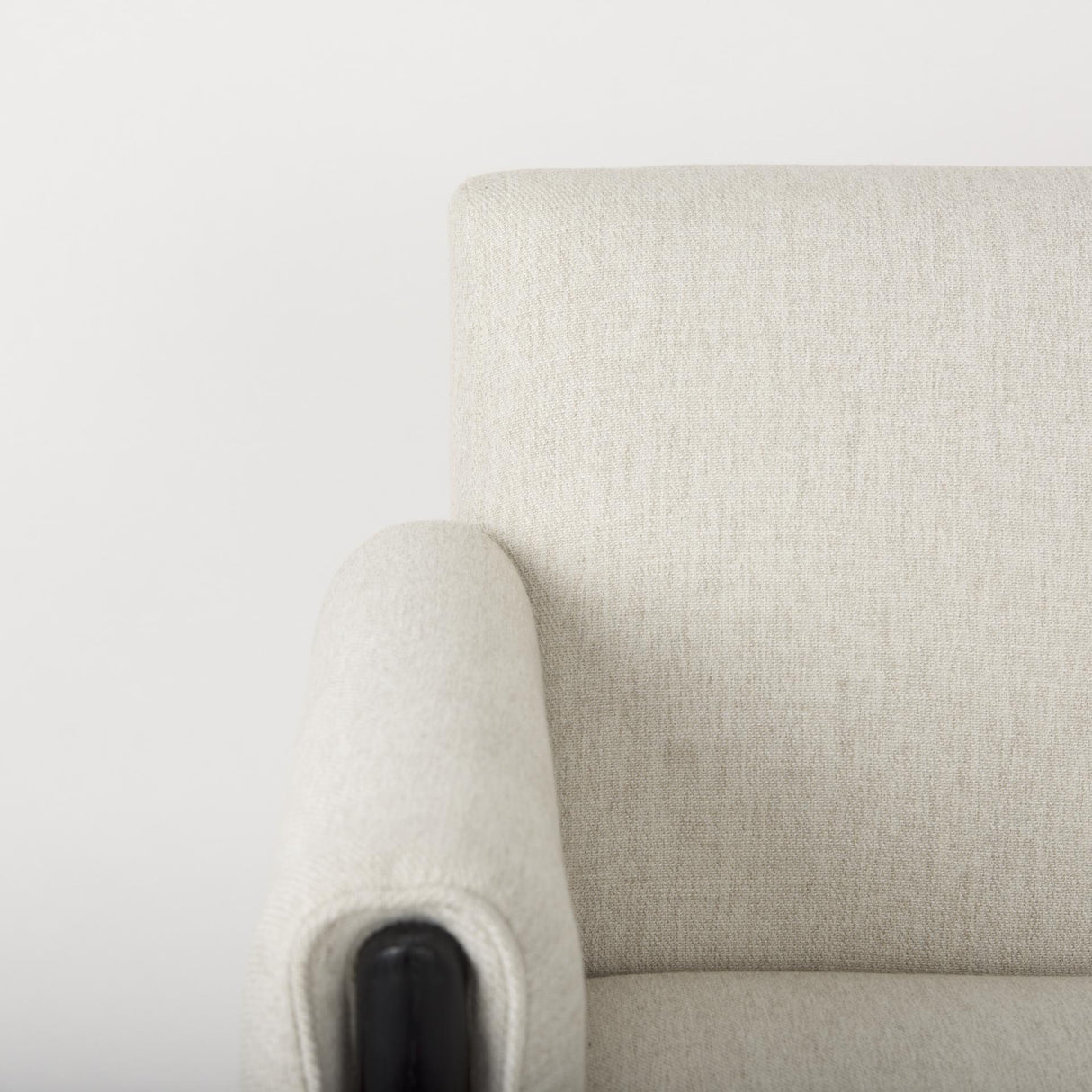 Mercana Ashton Beige Twill Fabric w/ Black Wood Accent Chair