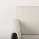 Mercana Ashton Beige Twill Fabric w/ Black Wood Accent Chair