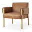 Mercana Ashton Brown Faux Leather w/ Light Wood Accent Chair