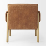 Mercana Ashton Brown Faux Leather w/ Light Wood Accent Chair