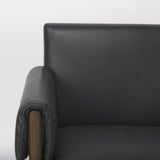 Mercana Ashton Black Faux Leather w/ Dark Brown Wood Accent Chair