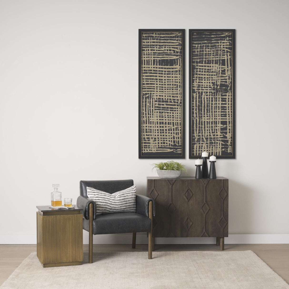 Mercana Ashton Black Faux Leather w/ Dark Brown Wood Accent Chair