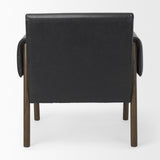 Mercana Ashton Black Faux Leather w/ Dark Brown Wood Accent Chair
