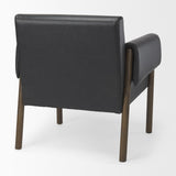 Mercana Ashton Black Faux Leather w/ Dark Brown Wood Accent Chair