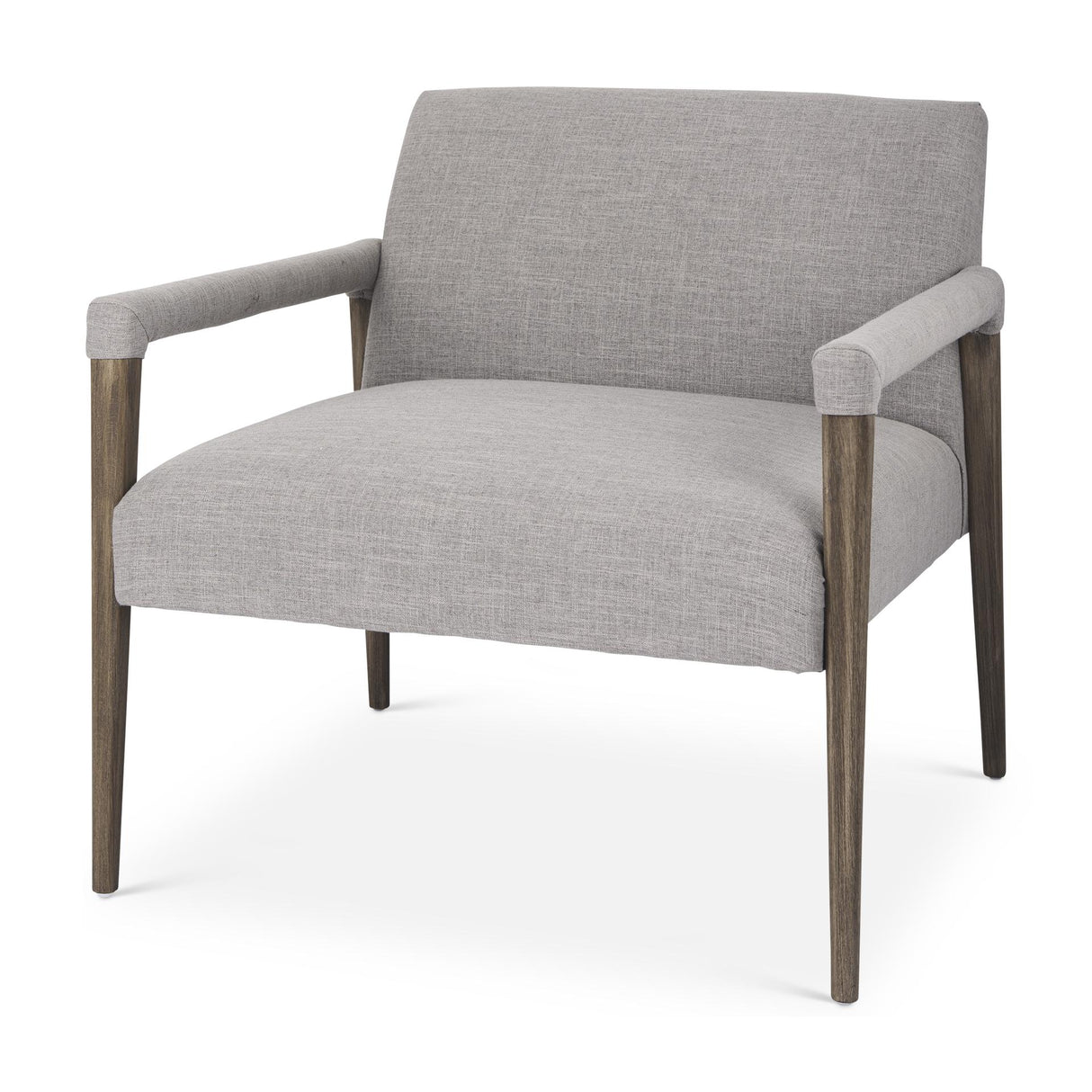 Mercana Palisades Gray Fabric w/ Brown Wood Frame Accent Chair