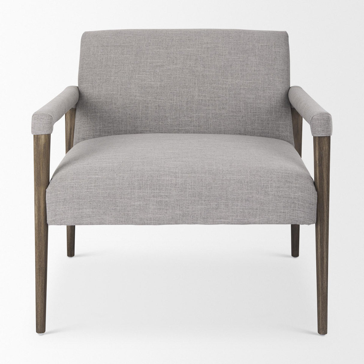 Mercana Palisades Gray Fabric w/ Brown Wood Frame Accent Chair