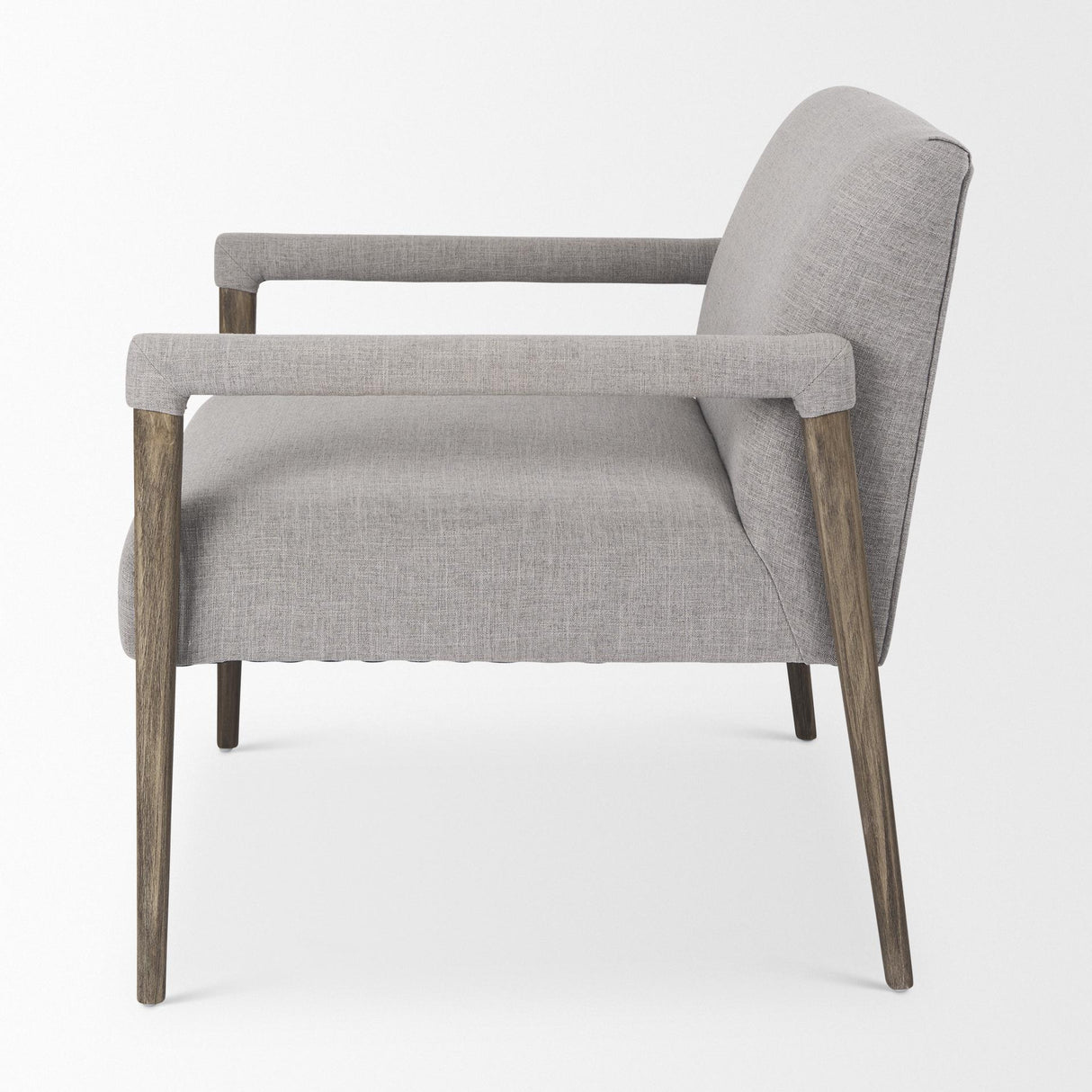 Mercana Palisades Gray Fabric w/ Brown Wood Frame Accent Chair