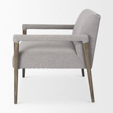 Mercana Palisades Gray Fabric w/ Brown Wood Frame Accent Chair