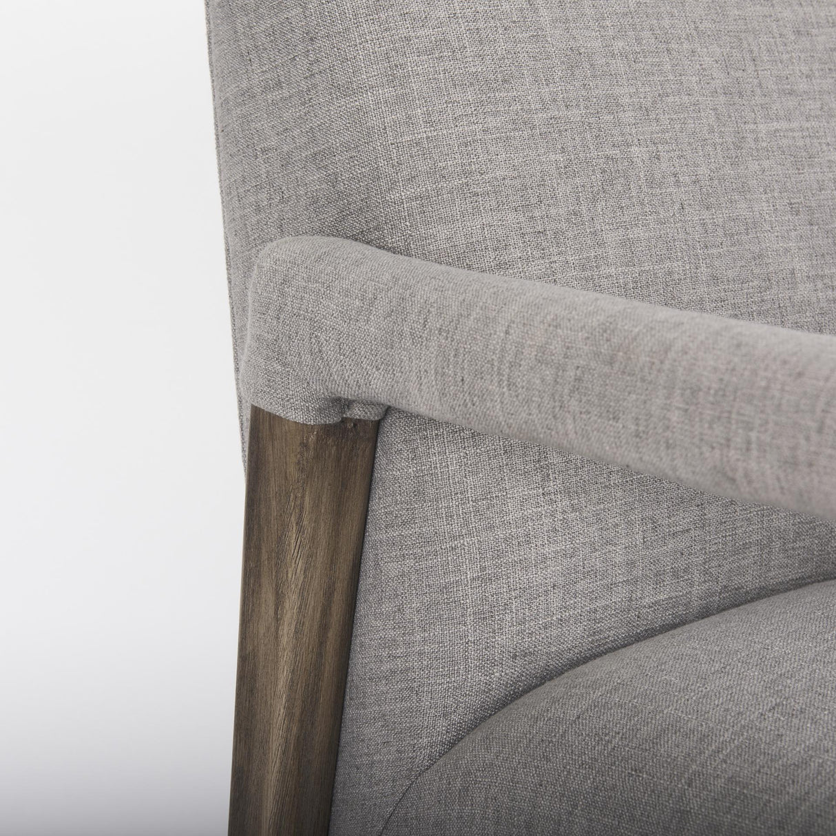Mercana Palisades Gray Fabric w/ Brown Wood Frame Accent Chair