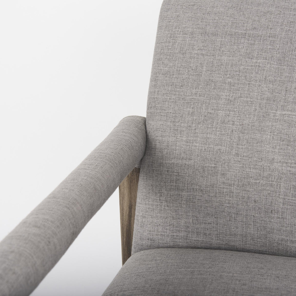 Mercana Palisades Gray Fabric w/ Brown Wood Frame Accent Chair