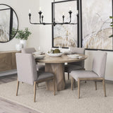 Mercana Palisades Gray Upholstery w/ Solid Wood Armless Dining Chair
