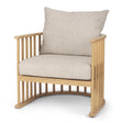 Mercana Kopari Beige Fabric W/Light Brown Wood Accent Chair