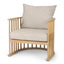 Mercana Kopari Beige Fabric W/Light Brown Wood Accent Chair