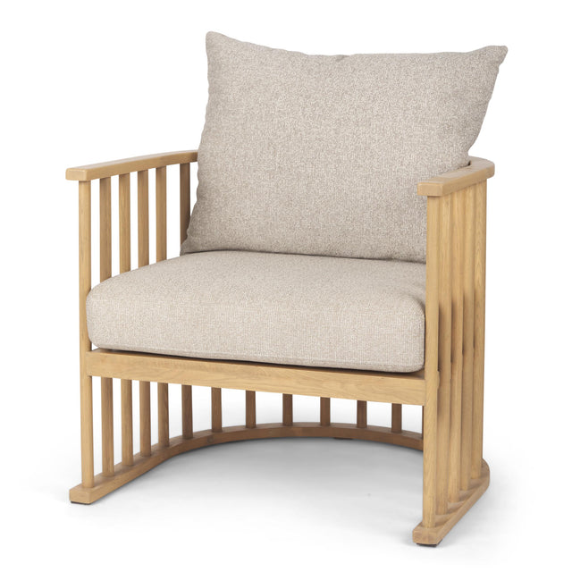 Mercana Kopari Beige Fabric W/Light Brown Wood Accent Chair
