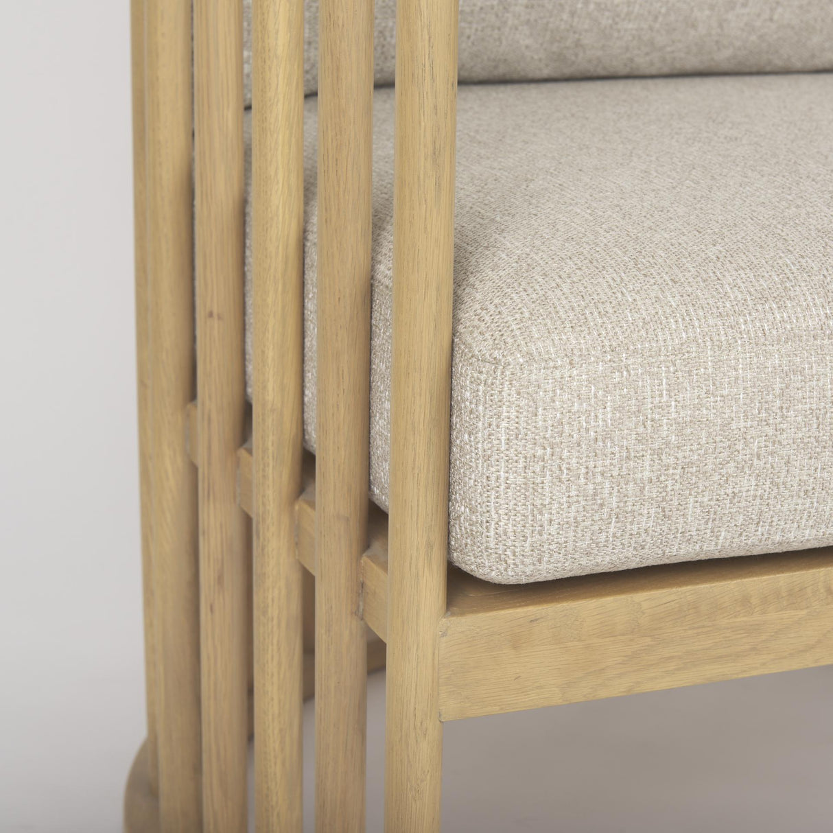 Mercana Kopari Beige Fabric W/Light Brown Wood Accent Chair