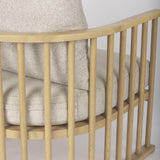 Mercana Kopari Beige Fabric W/Light Brown Wood Accent Chair